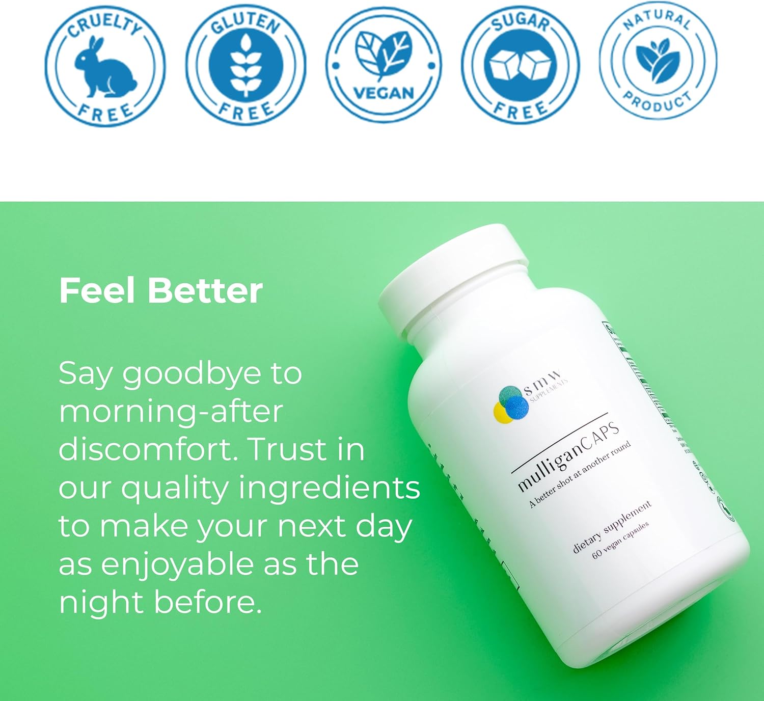 Liver Support Capsules for Pre-Party Prep and Post-Drinking Recovery - Antioxidants, B Vitamins, Riboflavin - 60 ct.