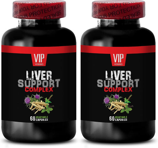 Liver Support Complex with Milk Thistle, Dandelion, and Artichoke Extract - Liver Cleanse Detox Supplement - 120 Capsules