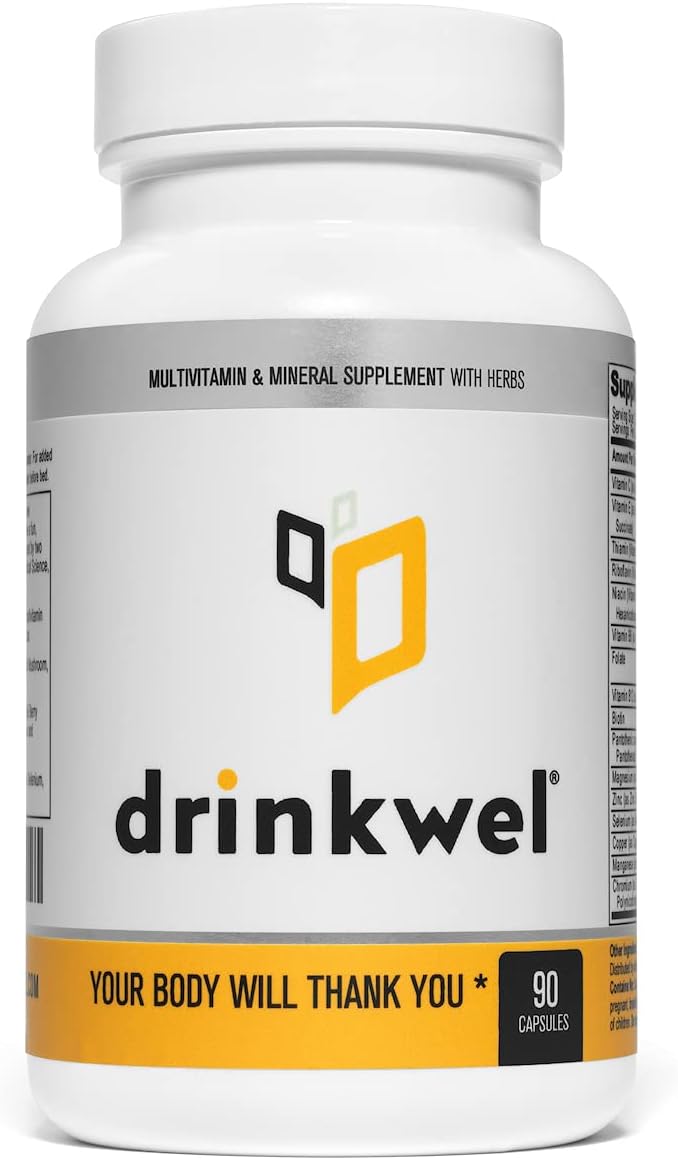 Liver Support & Detox Multivitamin, 90 Count by drinkwel - Boost Liver Health & Function with Natural Ingredients - 1 Pack