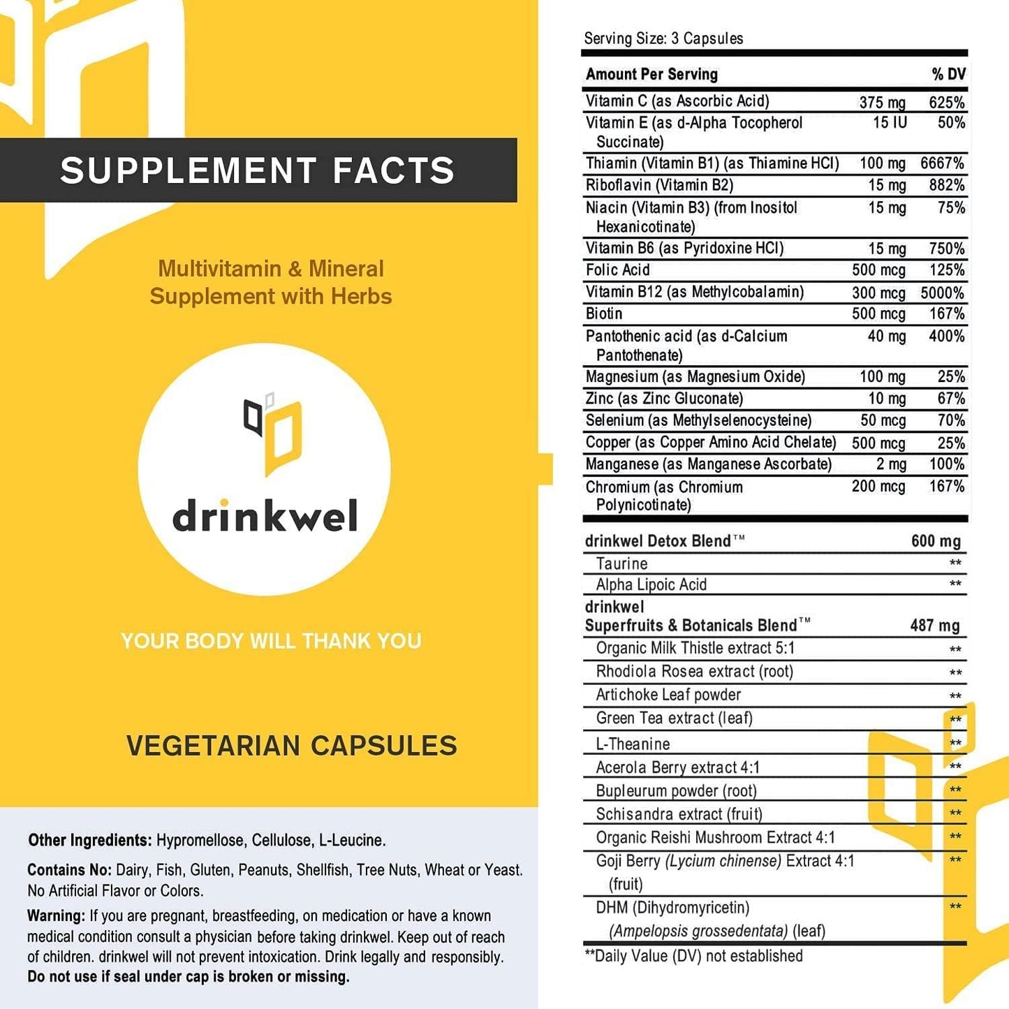 Liver Support & Detox Multivitamin, 90 Count by drinkwel - Boost Liver Health & Function with Natural Ingredients - 1 Pack
