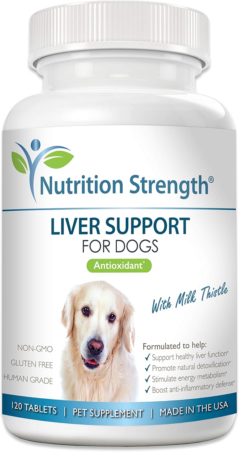 Liver Support for Dogs with Milk Thistle, Dandelion Root, Nettle Root & Coenzyme Q10 - 120 Chewable Tablets