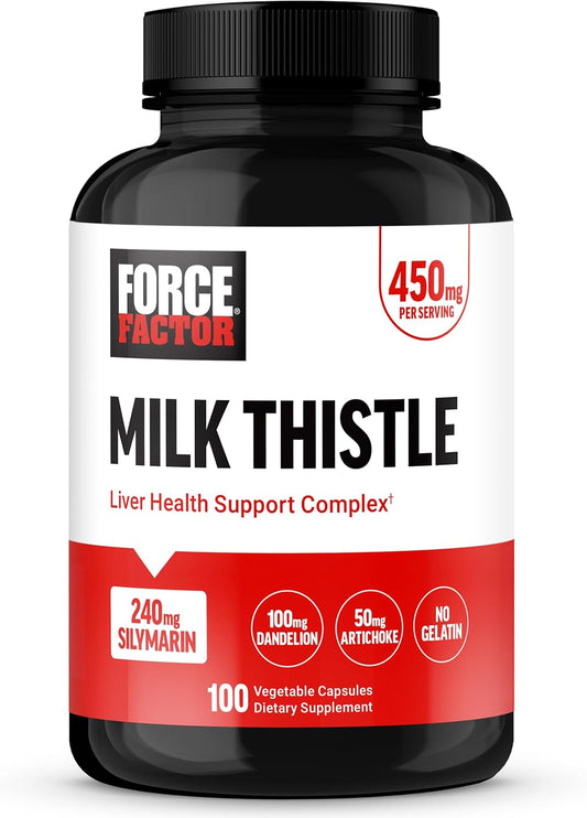 Liver Support Formula with Milk Thistle, Dandelion Root, and Artichoke - 300mg Silymarin for Liver Health and Detox - 100 Veg Caps