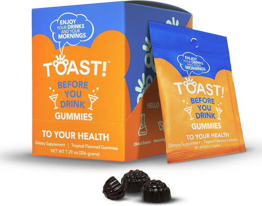 Liver Support Gummies - Detox & Relief Supplement with L-Cysteine, Milk Thistle, Ginseng - Ideal for Weddings, Cruises, Travel - 10 Pack Gift Bags & Kits