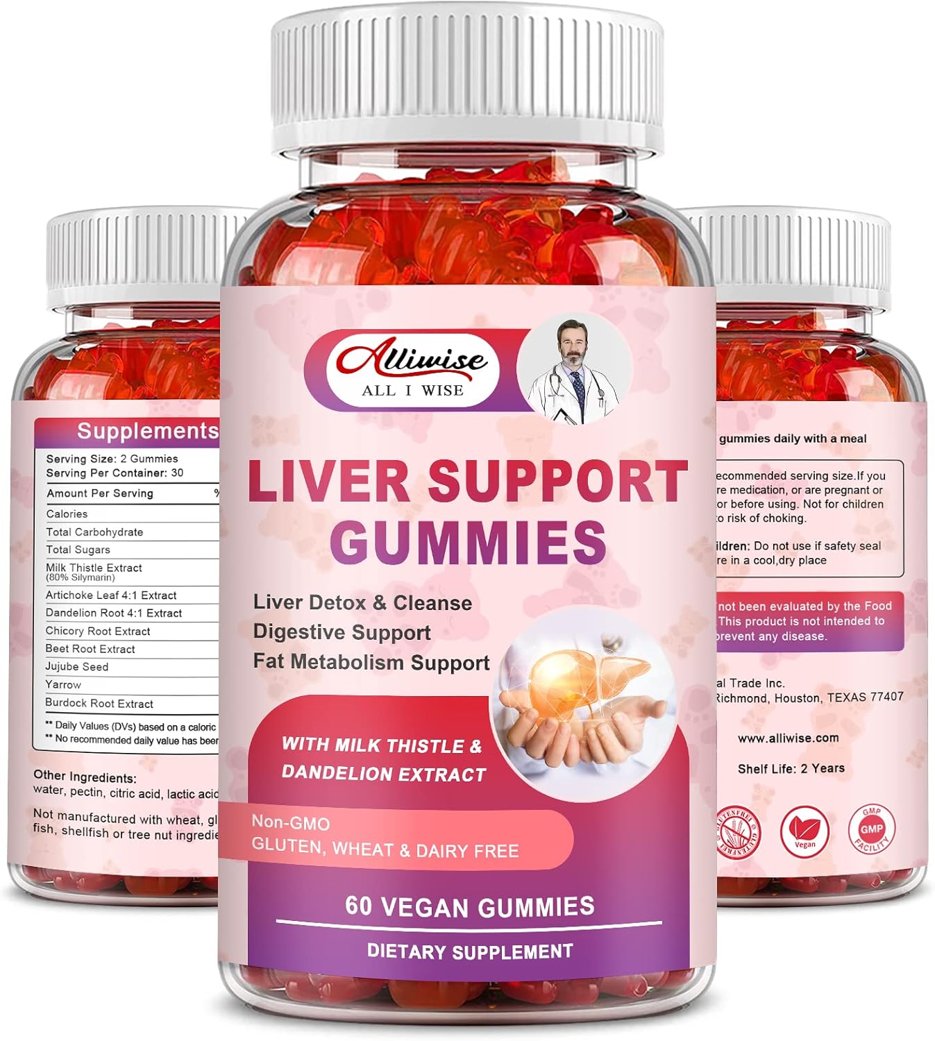 Liver Support Gummies with Milk Thistle & Dandelion Extract - Natural Liver Detox & Repair Formula