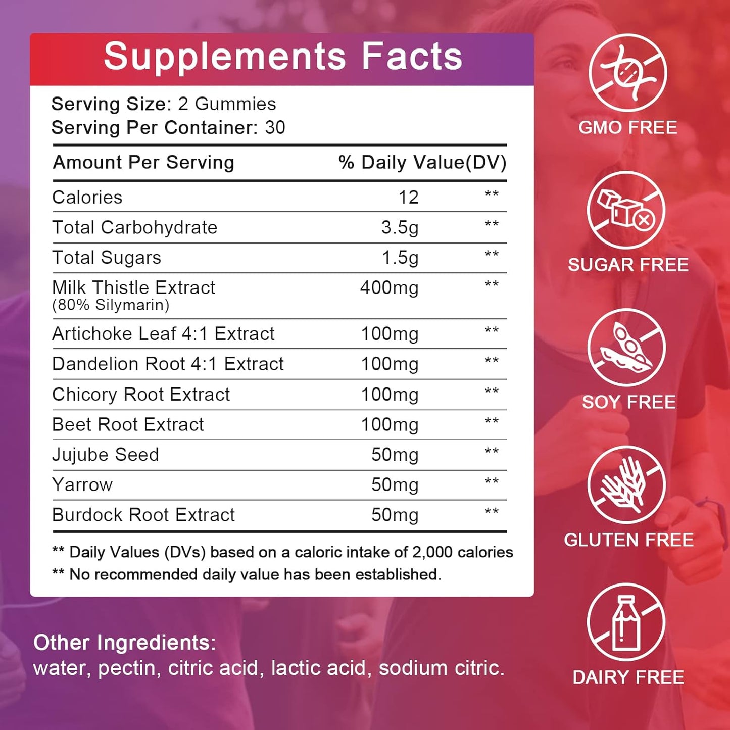 Liver Support Gummies with Milk Thistle & Dandelion Extract - Natural Liver Detox & Repair Formula
