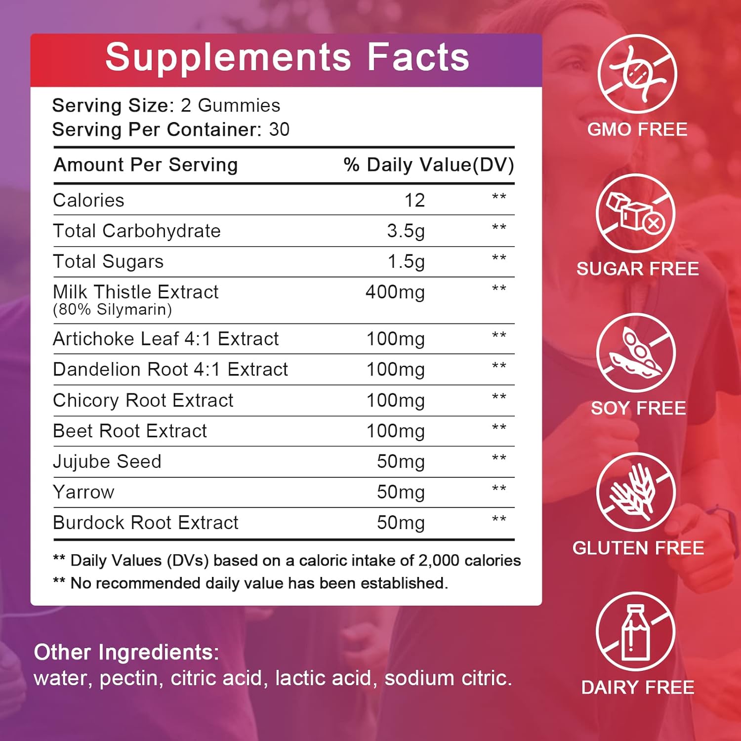Liver Support Gummies with Milk Thistle & Dandelion Extract - Natural Liver Detox & Repair Formula