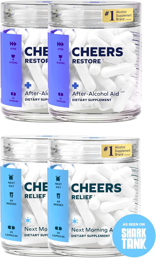 Liver Support & Hangover Relief Bundle | DHM, L-Cysteine, Milk Thistle, Ginger, White Willow Bark | 24 Doses | Supplements for Recovery