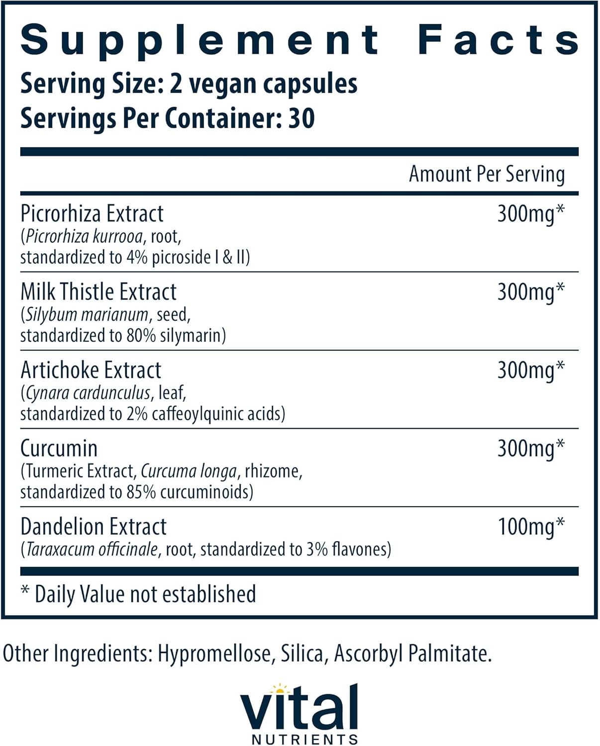 Liver Support II: Herbal Vegan Supplement with Picrorhiza, Milk Thistle, and Curcumin - 60 Capsules, Gluten, Dairy, and Soy Free