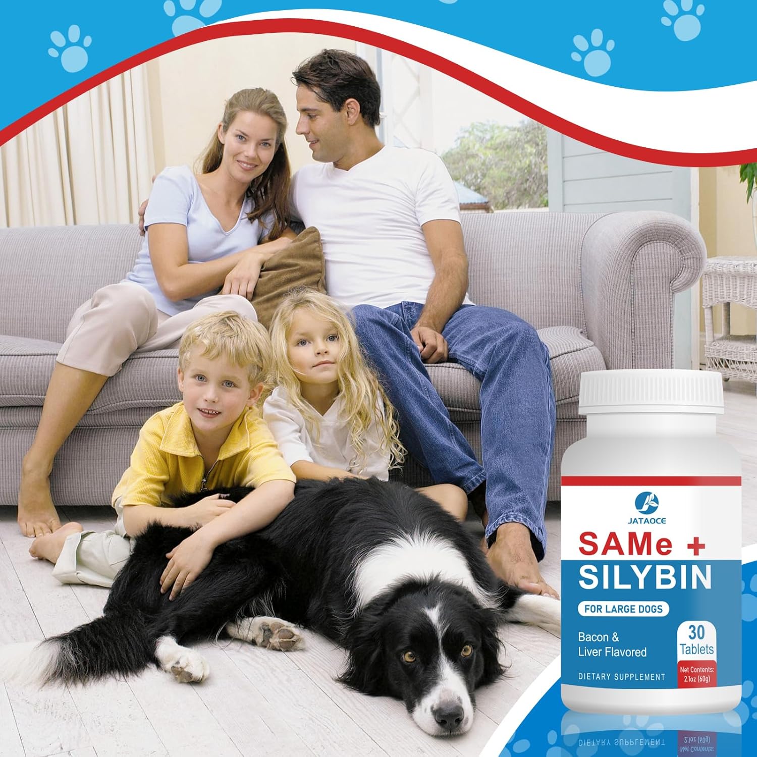 Liver Support Supplement for Dogs - Same and Silybin Blend, S-Adenosyl-L-Methionine Formula, Hepatic Health for Small Dogs, Natural Liver and Brain Support for Canines