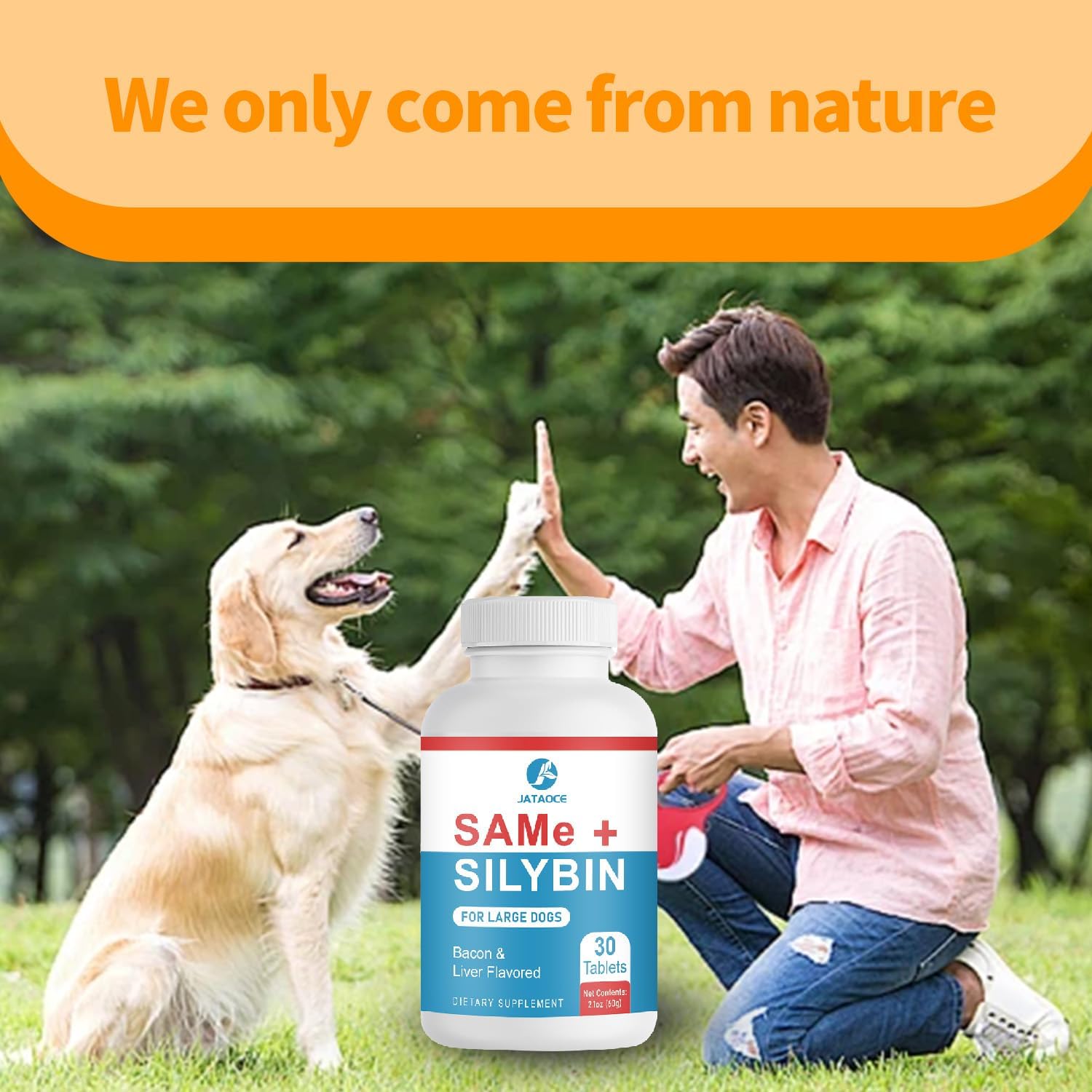 Liver Support Supplement for Dogs - Same and Silybin Blend, S-Adenosyl-L-Methionine Formula, Hepatic Health for Small Dogs, Natural Liver and Brain Support for Canines