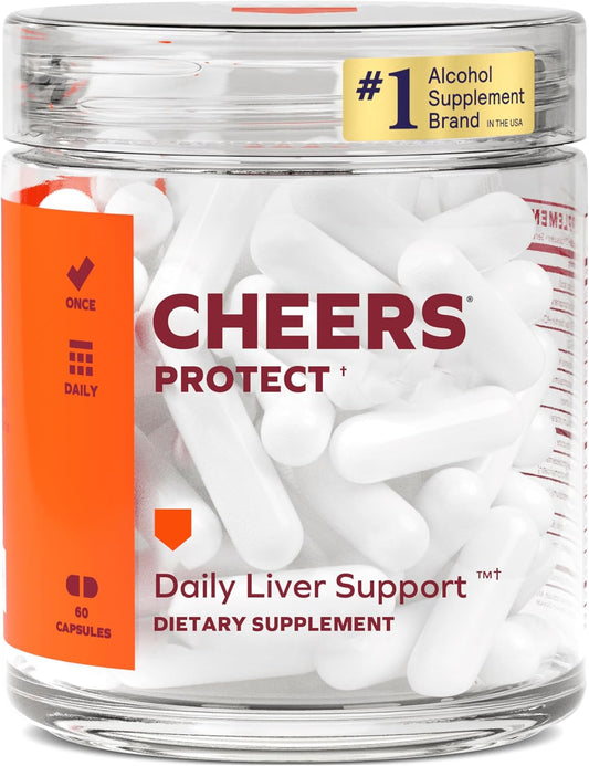 Liver Support Supplement for Drinkers | Boost Glutathione Levels with L-Cysteine + DHM | 30 Day Supply | Milk Thistle, B-Vitamins, Ginger, Prickly Pear