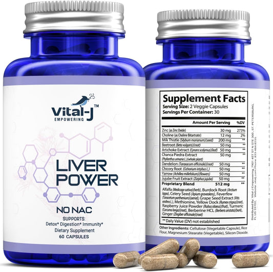 Liver Support Supplement with 21-IN-1 Formula for Detox & Repair - Milk Thistle, Zinc, Beetroot, Artichoke, Choline & Dandelion Root - 240 Capsules