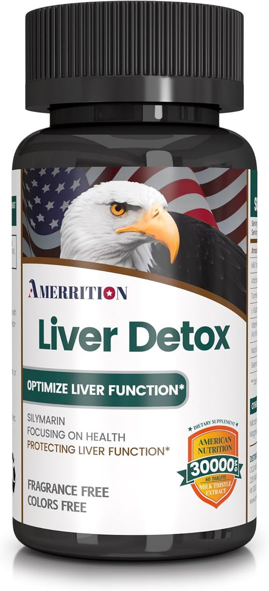 Liver Support Supplement with Milk Thistle, Artichoke, Turmeric - Promotes Optimal Liver Function & Digestive Health - 60 Tablets