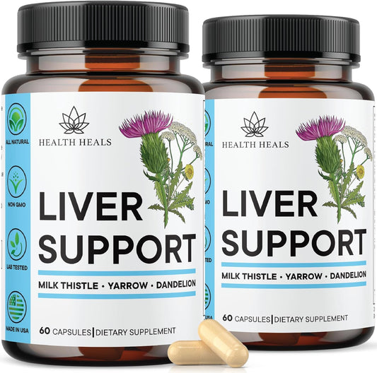 Liver Support Supplement with Milk Thistle, Dandelion Root, Turmeric, and Artichoke Extract - 120 Count - Promotes Liver Cleanse and Repair for Optimal Health