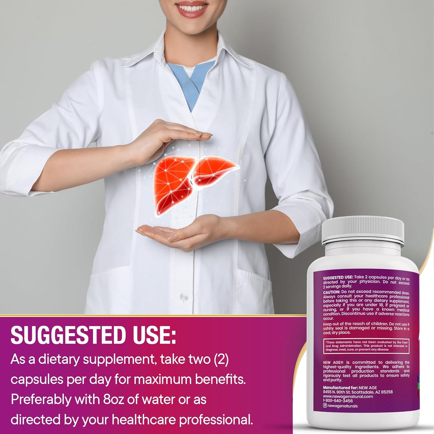 Liver Support Supplement with Milk Thistle, NAC, Chanca Piedra, Beet Root, Artichoke, Dandelion Root, Astragalus, TUDCA, and Ginger - 120 Capsules
