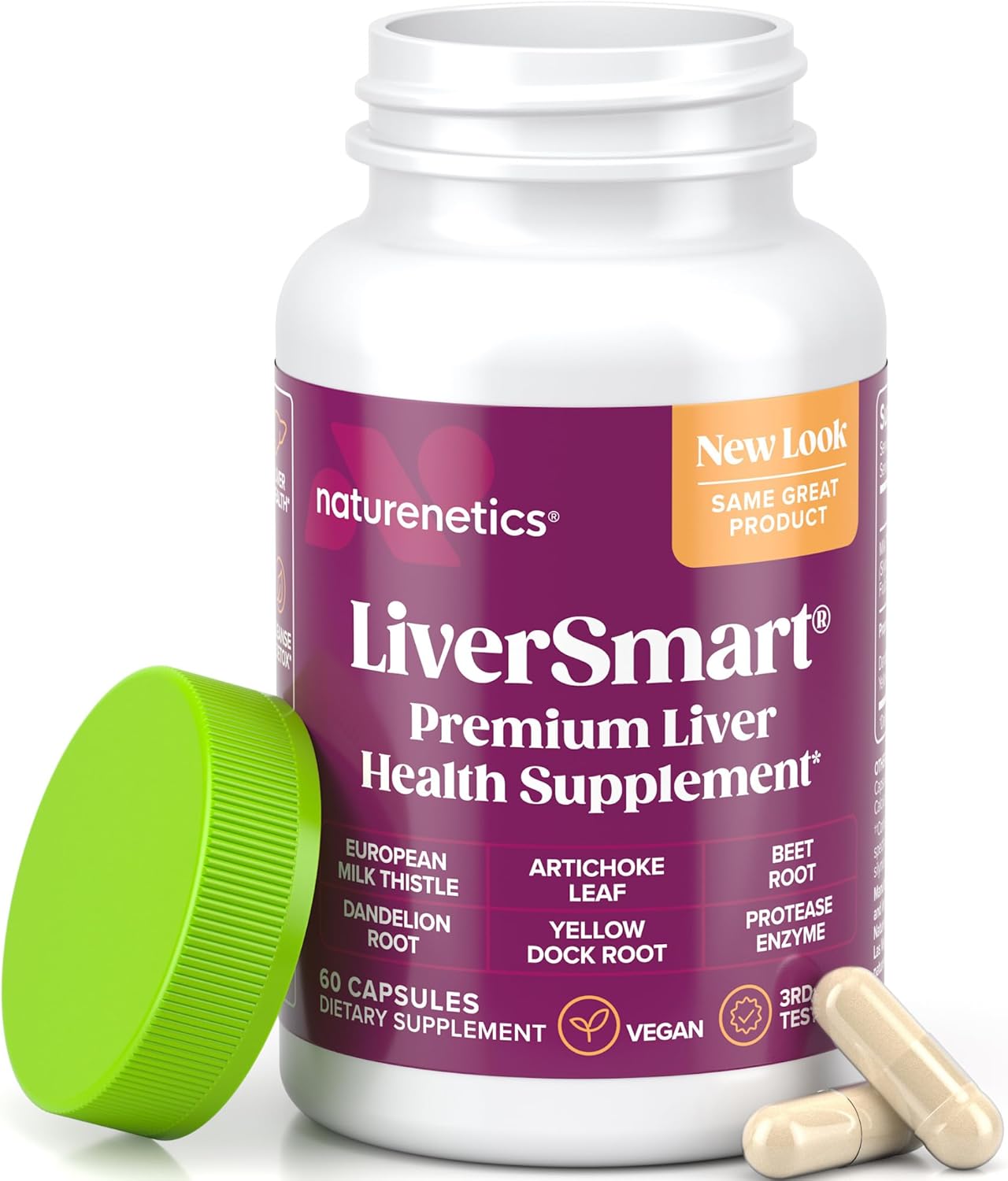 LiverSmart Liver Cleanse & Repair Formula with European Milk Thistle - Supports Liver Health & Detox - 60 Capsules