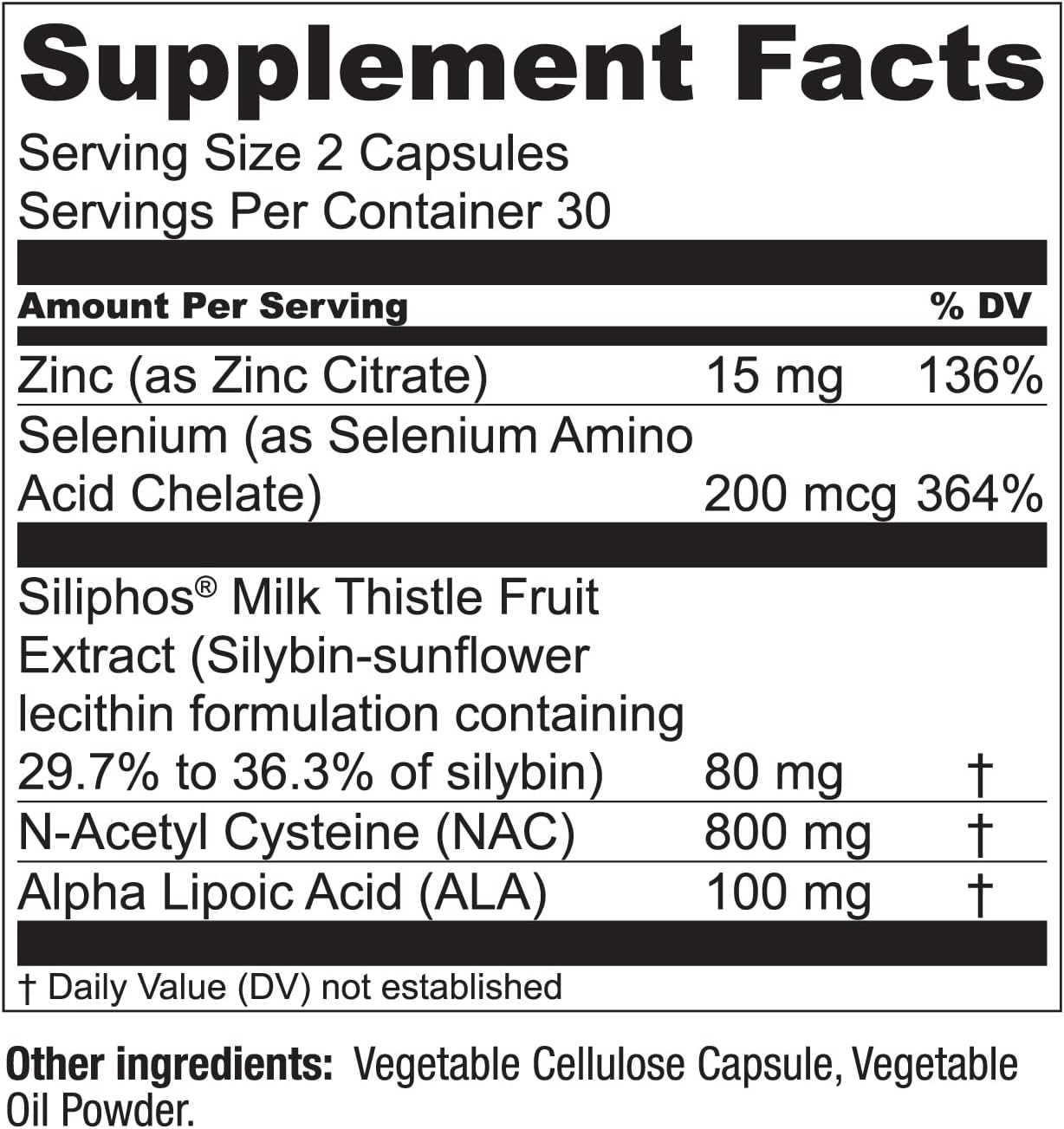 LiverWell Liver Cleanse Supplement with Milk Thistle, NAC, ALA, Zinc, Selenium - Supports Liver Health, Detox, Metabolism - 60 Capsules
