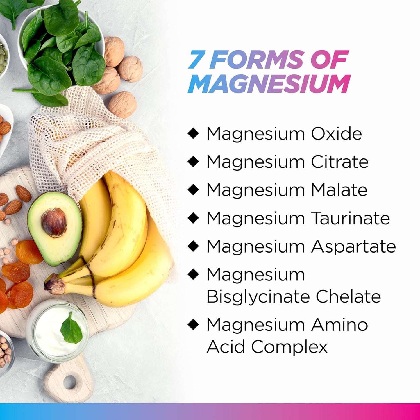 Livingood Daily High Bioavailability Magnesium Complex - 300mg - Citrate, Malate, Glycinate, Oxide, Chicory Root Inulin - Muscle Relaxation, Nerve, & Heart Health - 60 Capsules