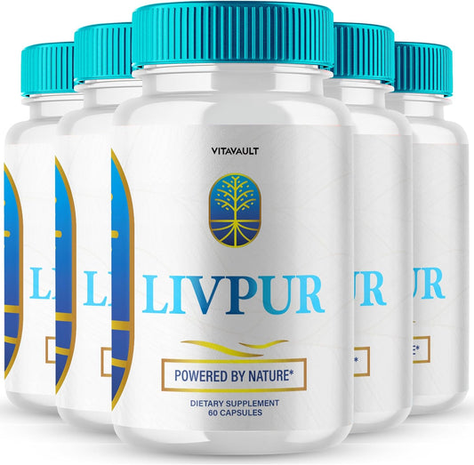 LivPur Liver Detox Capsules for Weight Management and Maximum Strength Support - 5 Pack with Hydration Benefits