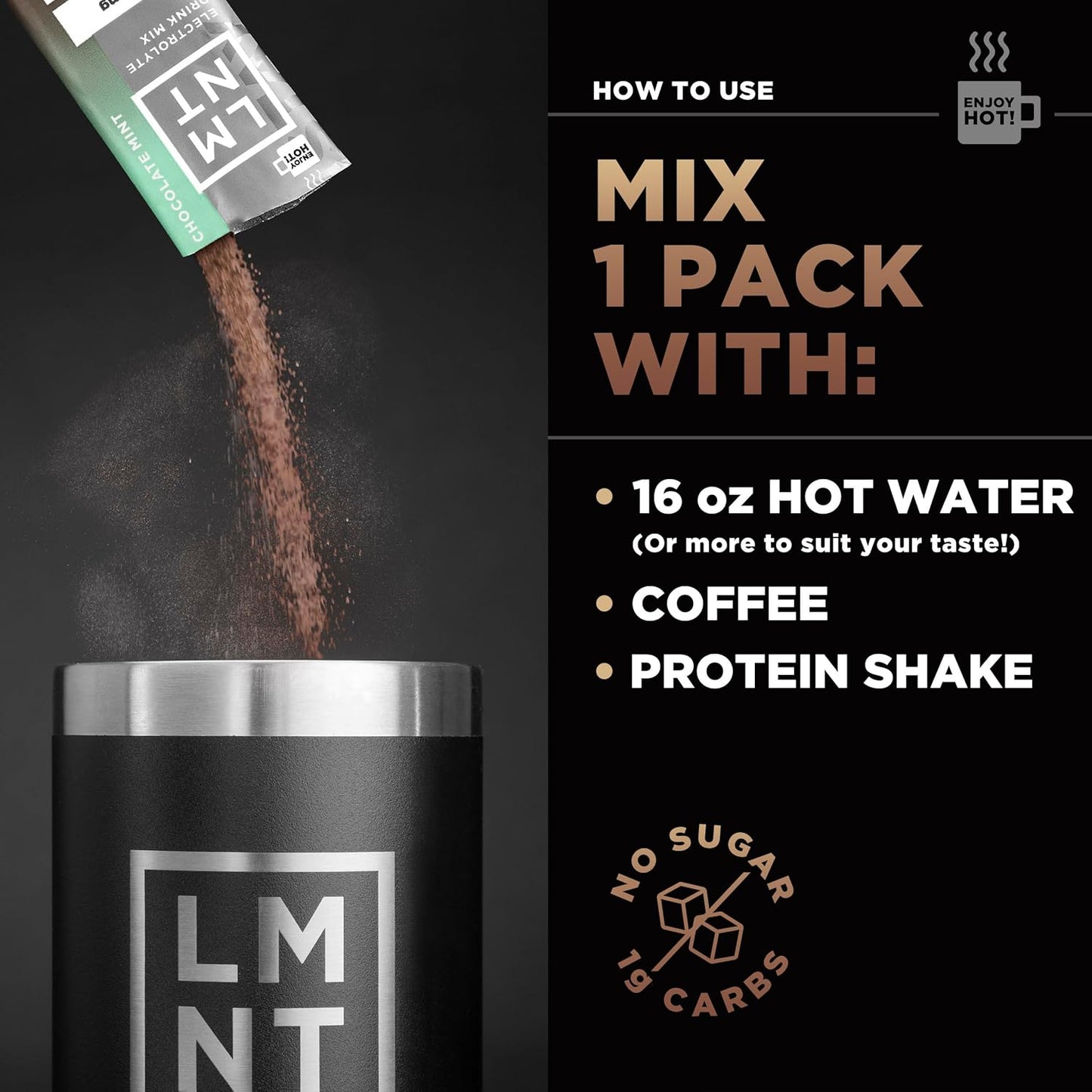 LMNT Zero Sugar Hot Chocolate & Coffee Mixer Variety Pack - Chocolate Medley - 12-Count