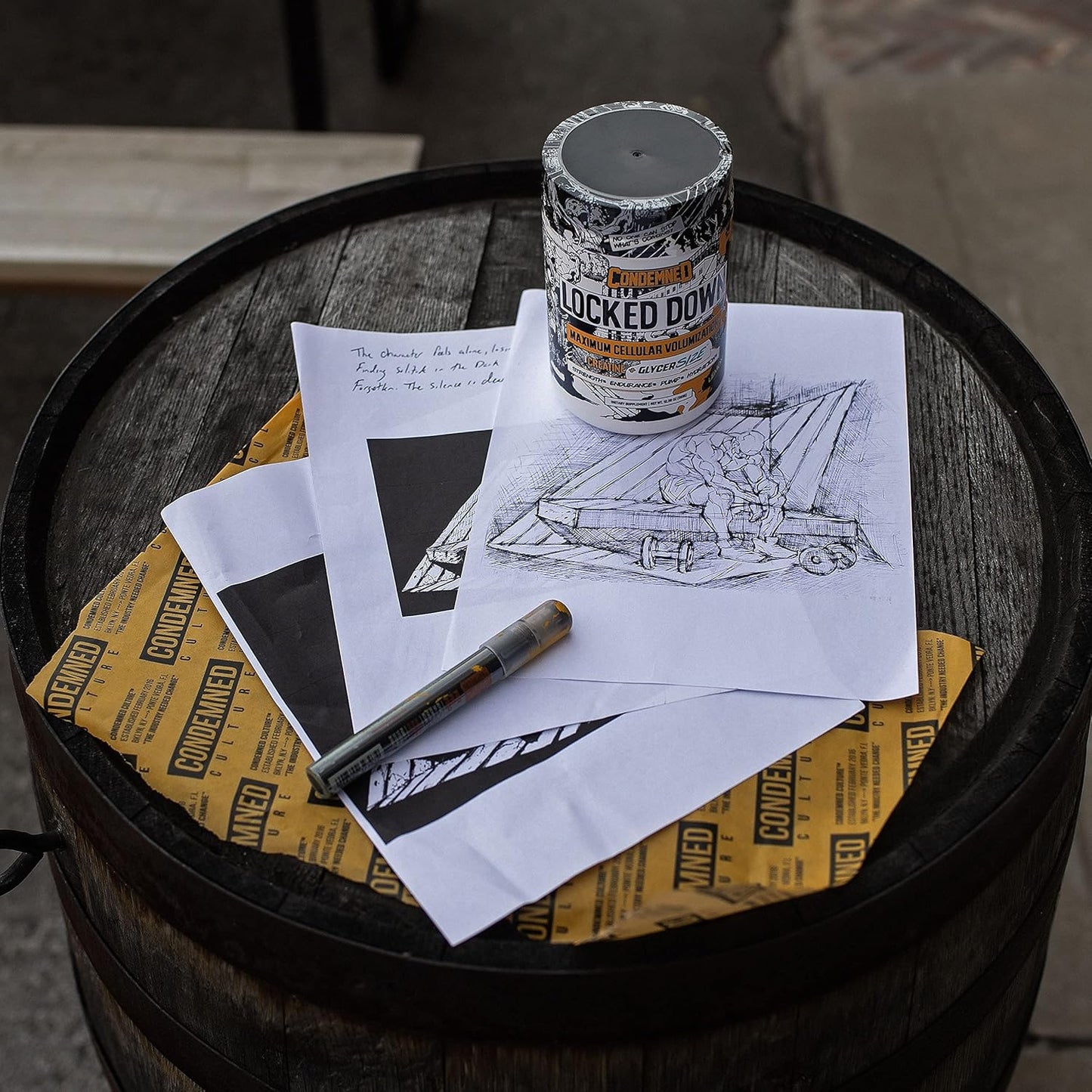 Locked Down Creatine Performance Complex by Condemned Labz - Enhance Hydration, Energy, and Stamina with Creatine Monohydrate, Glycerol, and Taurine - Fruit Punch Flavor - 30 Servings