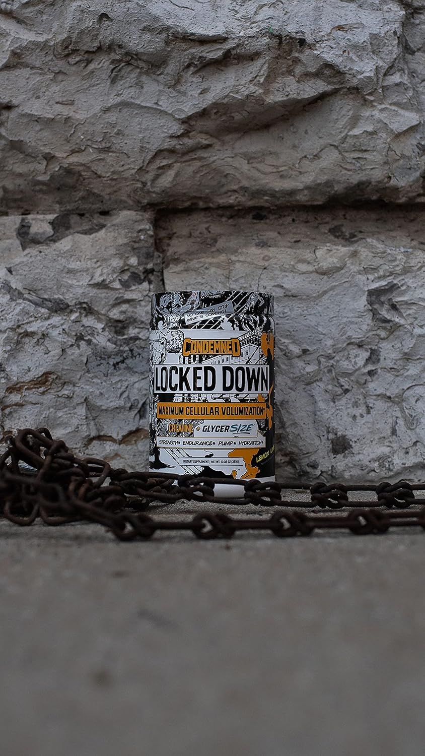 Locked Down Creatine Performance Complex by Condemned Labz - Enhance Hydration, Energy, and Stamina with Creatine Monohydrate, Glycerol, and Taurine - Fruit Punch Flavor - 30 Servings