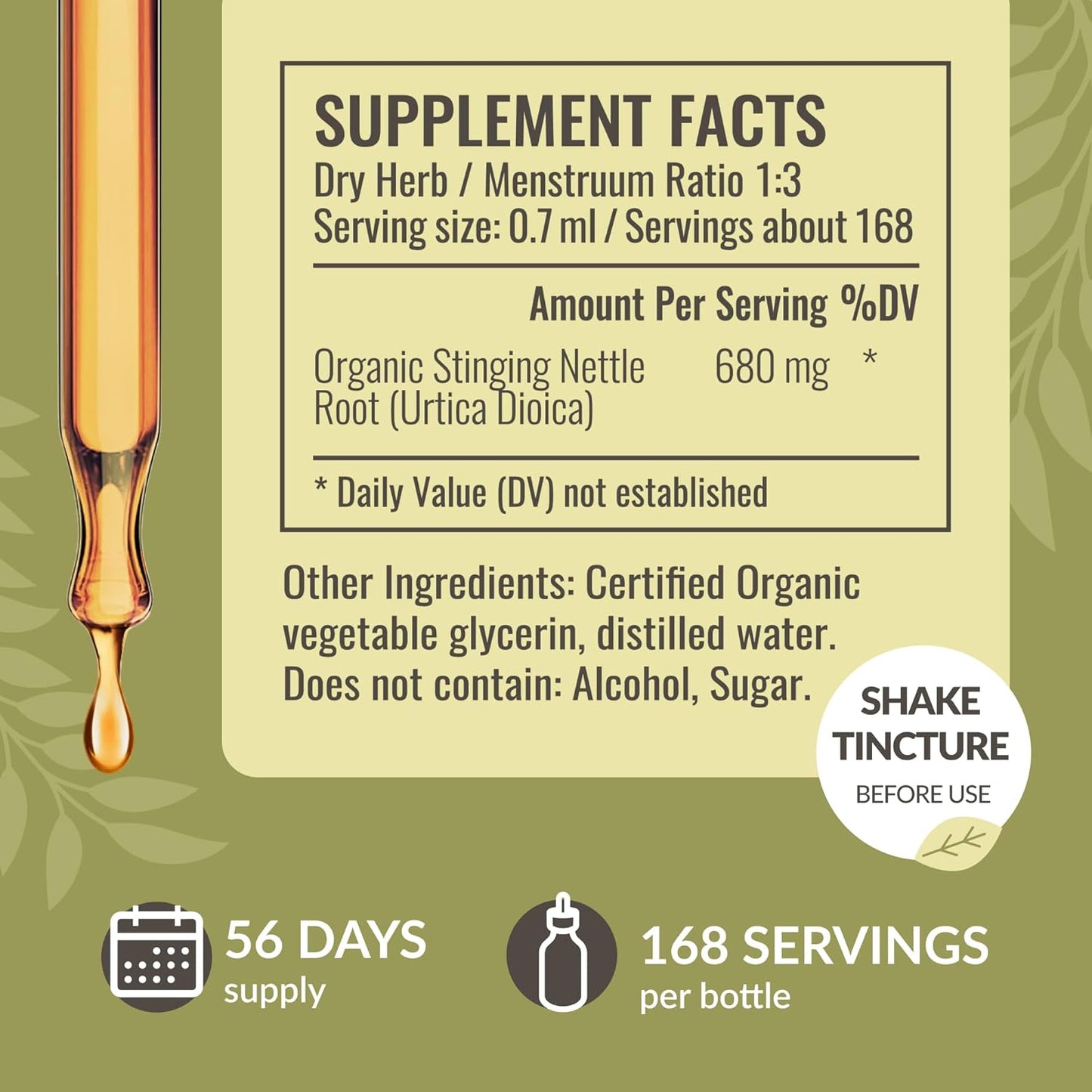 Lomatium Root and Stinging Nettle Herbal Liquid Drops Kit - 2 Pack of 4 fl oz Tinctures - Vegan, Non-GMO, Sugar & Alcohol-Free