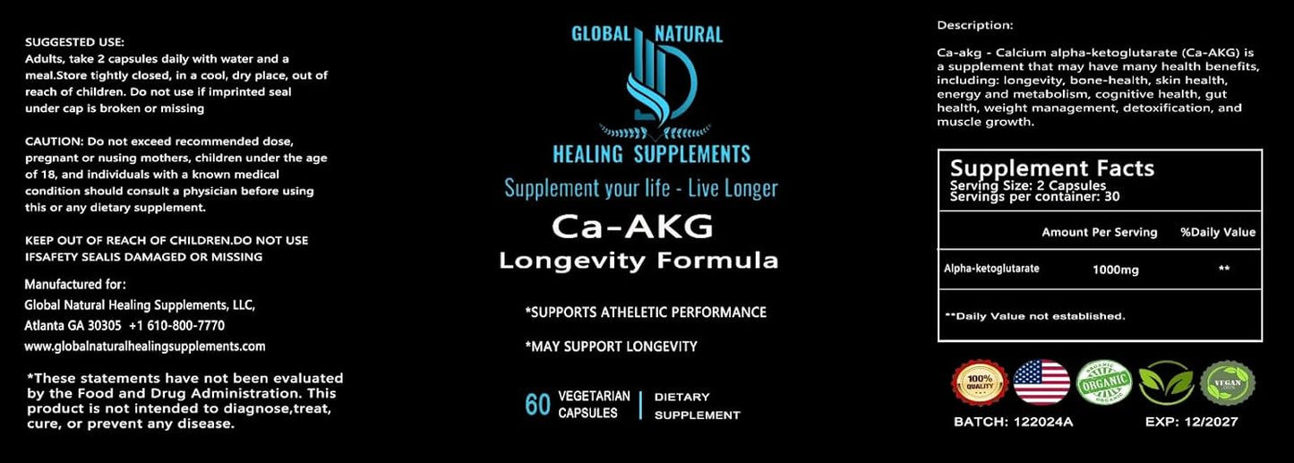 Longevity Formula Global Natural Healing Supplements with Ca-AKG