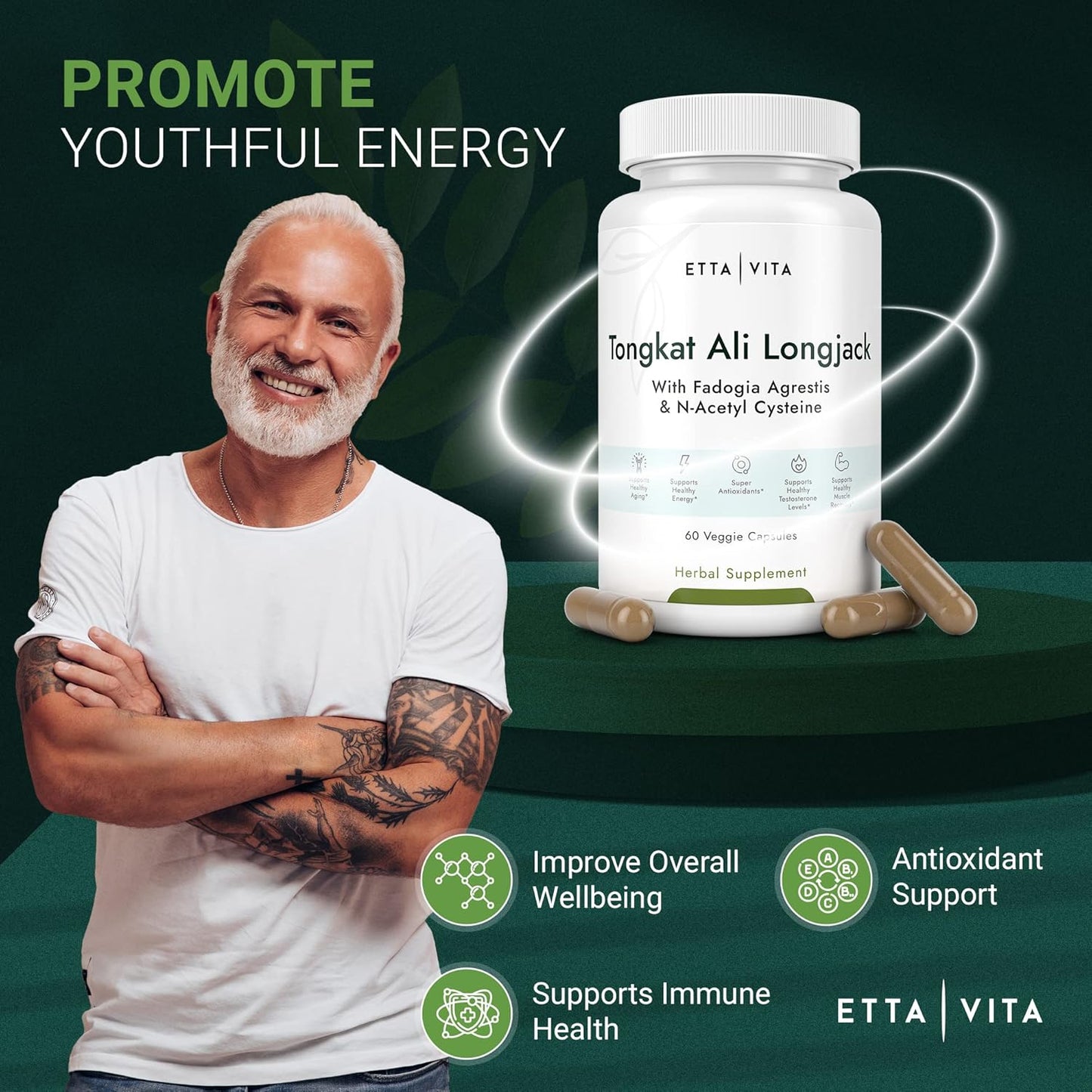 Longjack & Fadogia Agrestis Supplement for Energy, T Support, Muscle Growth, Hormonal Balance - Vegan Liver Detox & Cleanse