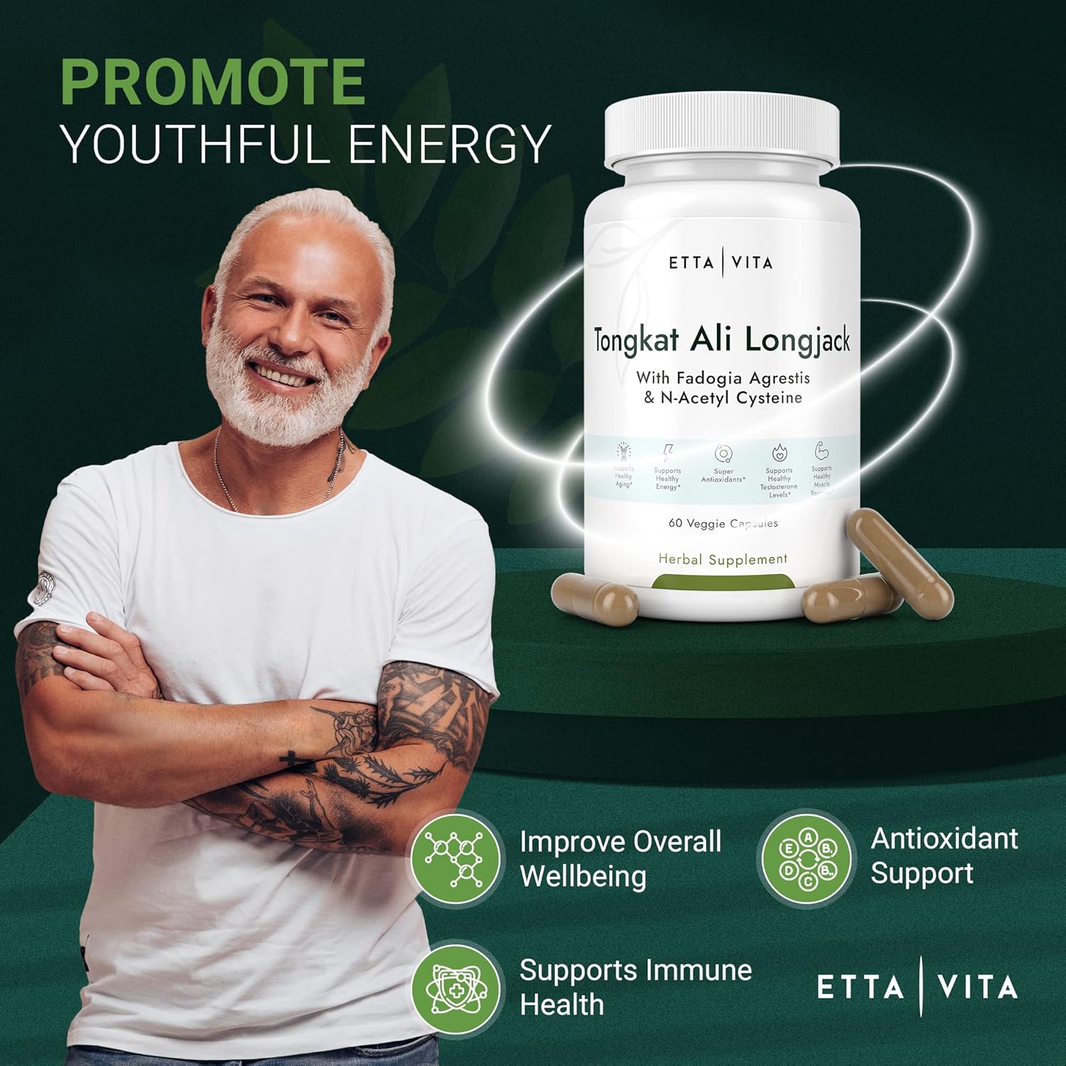 Longjack & Fadogia Agrestis Supplement for Energy, T Support, Muscle Growth, Hormonal Balance - Vegan Liver Detox & Cleanse