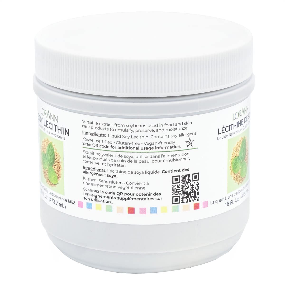 LorAnn Oils Liquid Lecithin 4 oz Jar - Natural Emulsifier for Baking and Cooking