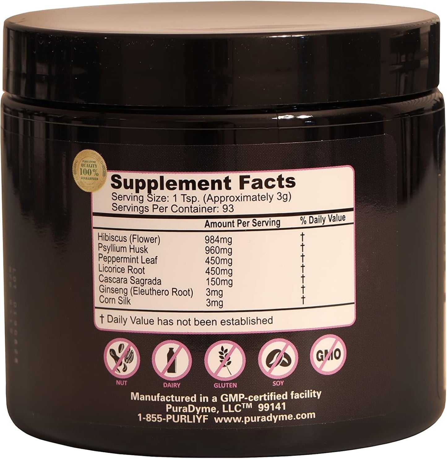 Lou Corona's PuraDyme Herbal Colon Cleanse and Detox Powder Dietary Supplement - 10 oz