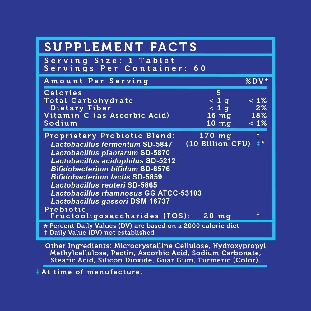 Lovebug Probiotics Here's The Skinny - Constipation, Gas, Bloat Relief - 10 Billion CFU, 60 Count