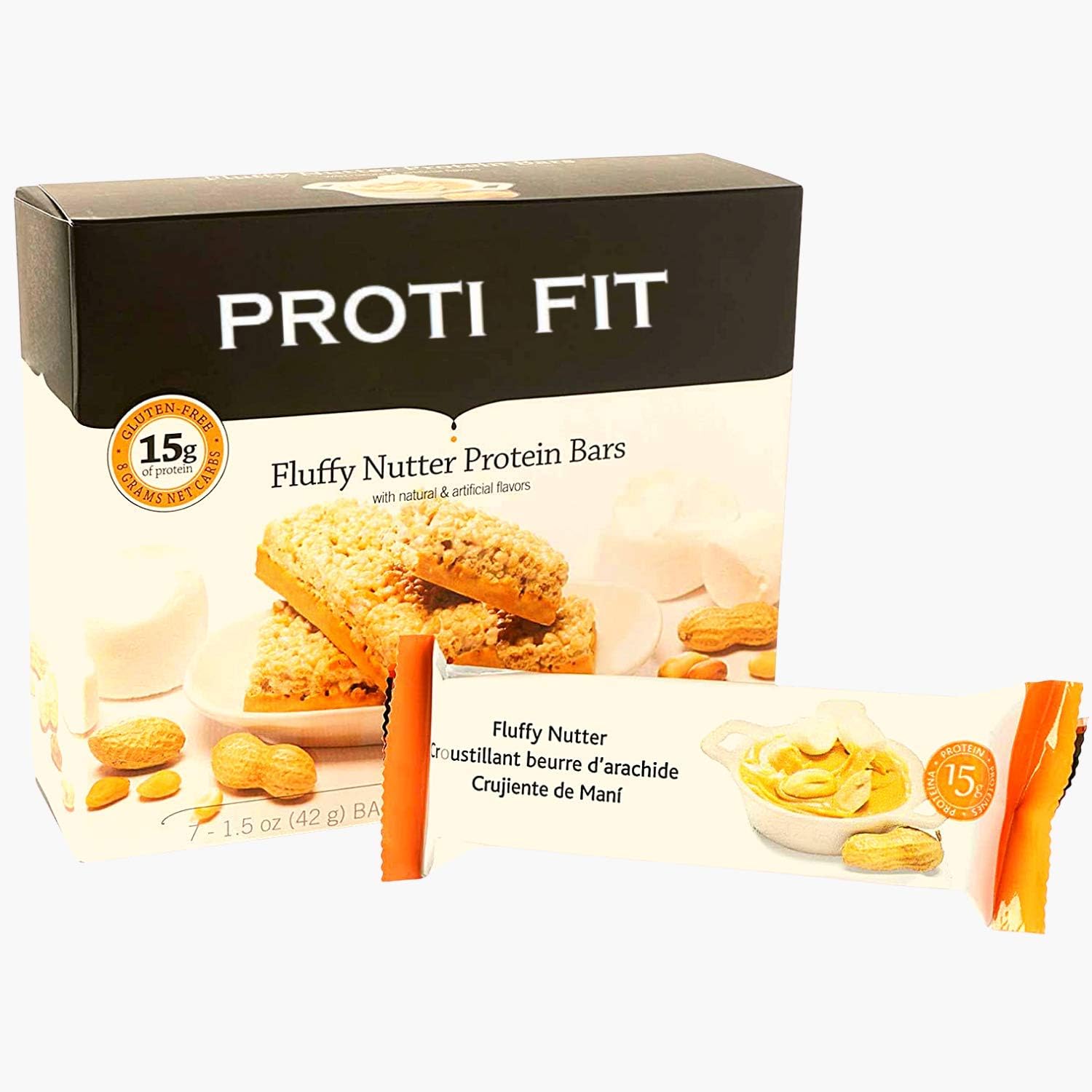 Low-Carb Fluffy Nutter Protein Bars for Slimming Formula - Healthy Snacks, 1 Pack