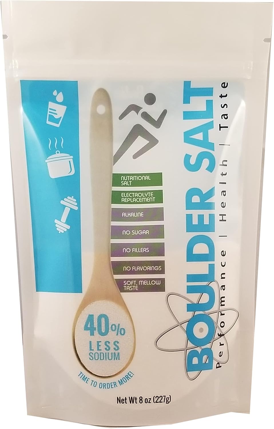 Low Sodium Boulder Salt for Cramps, High Blood Pressure, and POTS Syndrome - Unflavored Salt for Food or Water - 113 Servings