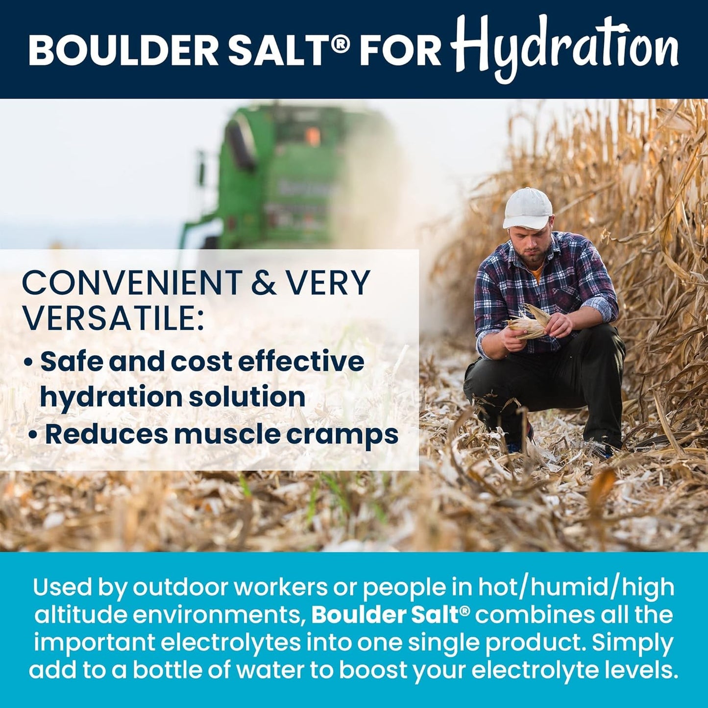 Low Sodium Boulder Salt for Cramps, High Blood Pressure, and POTS Syndrome - Unflavored Salt for Food or Water - 113 Servings