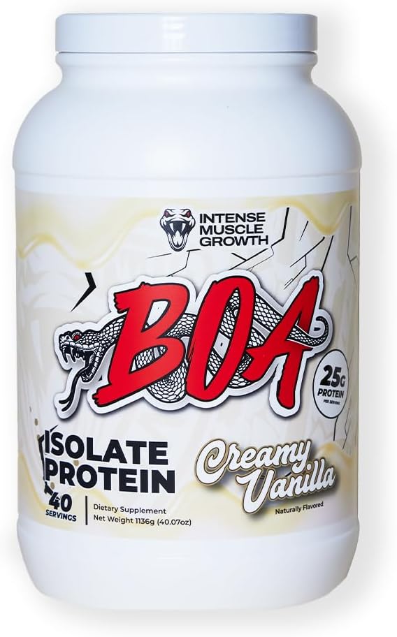 Low-Sodium Whey Protein Isolate with BOA Isolate Protein, Vitamin B6, and Zinc - Creamy Vanilla Flavor - 25g Protein Per Serving - 40 Servings