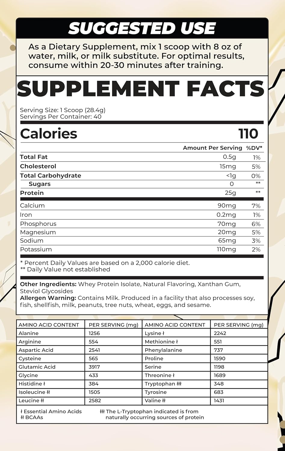 Low-Sodium Whey Protein Isolate with BOA Isolate Protein, Vitamin B6, and Zinc - Creamy Vanilla Flavor - 25g Protein Per Serving - 40 Servings