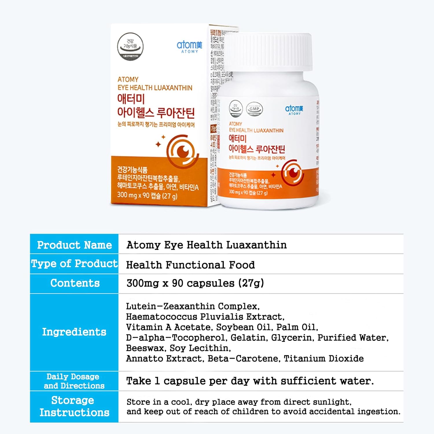 LUAXANTHIN Lutein and Zeaxanthin Supplement for Eye Health - Vitamin A & Zinc - 90 Capsules
