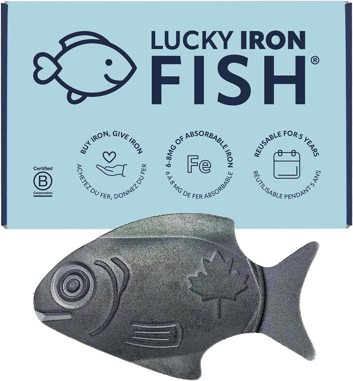 Lucky Iron Fish ®: Natural Iron Supplement for Deficiency. No Side Effects, 5 Year Supply.