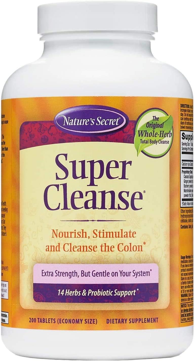 Lumintrail Super Cleanse Extra Strength Toxin Detox Tablets with Pill Case, 200 Count - Gentle Total Body Cleanse & Digestive Support