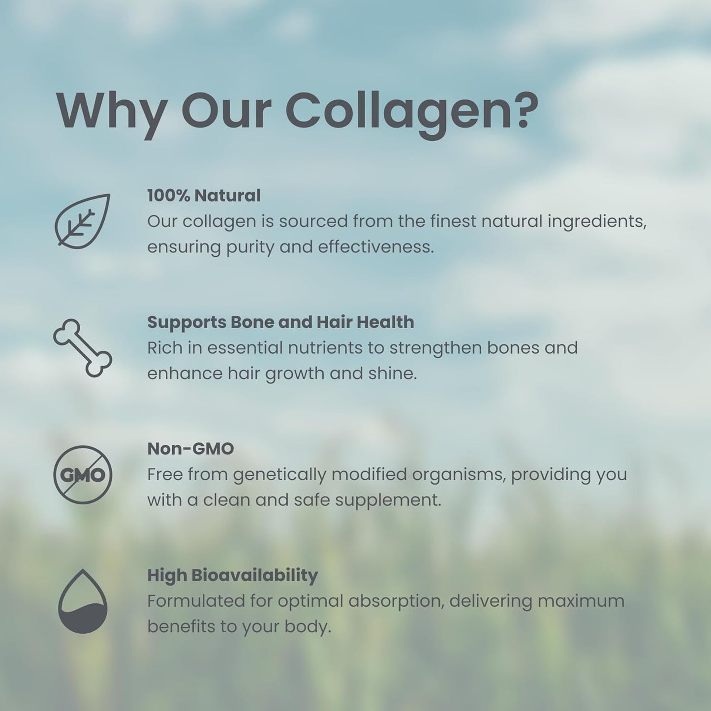 Luna Health Multi Collagen Protein Powder with Keratin, Biotin, and Hyaluronic Acid for Anti-Aging, Hair Growth, and Joint Support