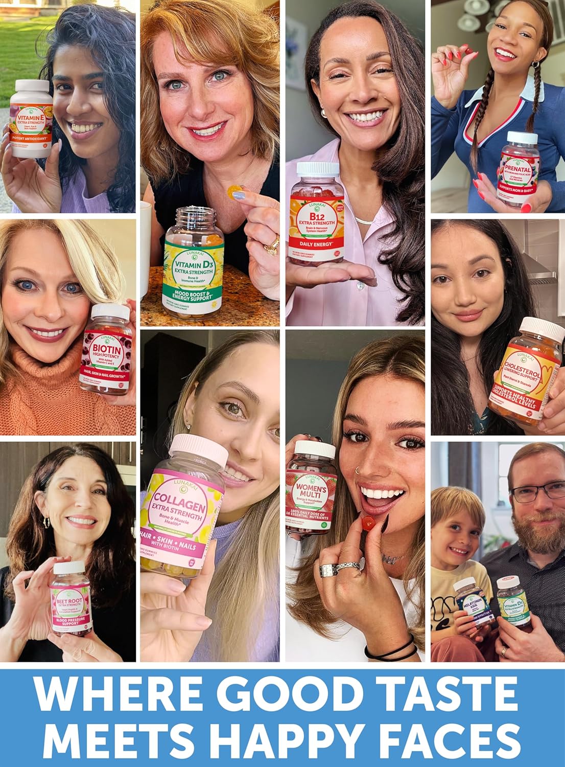 Lunakai USA Made Vitamin B12 & Magnesium Glycinate Gummies Bundle for Adults 50+, Non-GMO, Vegan, 60ct Each, Supports Energy, Mood, Relaxation, Stress Relief