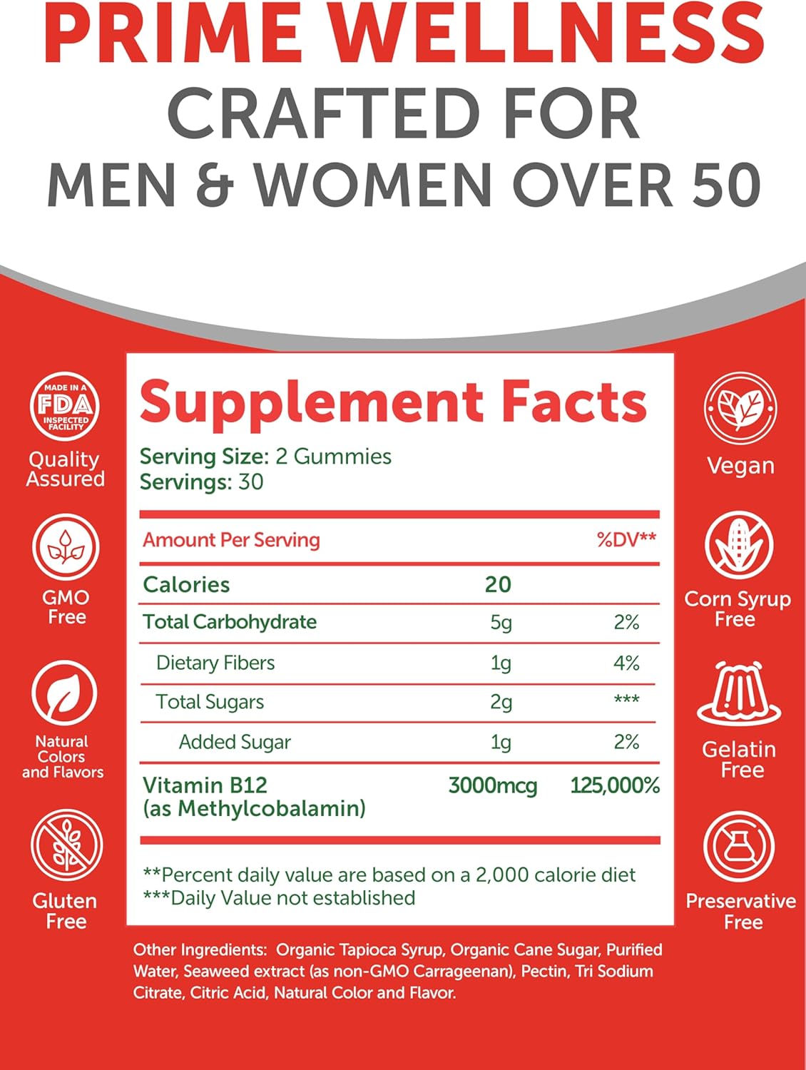 Lunakai USA Made Vitamin B12 & Magnesium Glycinate Gummies Bundle for Adults 50+, Non-GMO, Vegan, 60ct Each, Supports Energy, Mood, Relaxation, Stress Relief