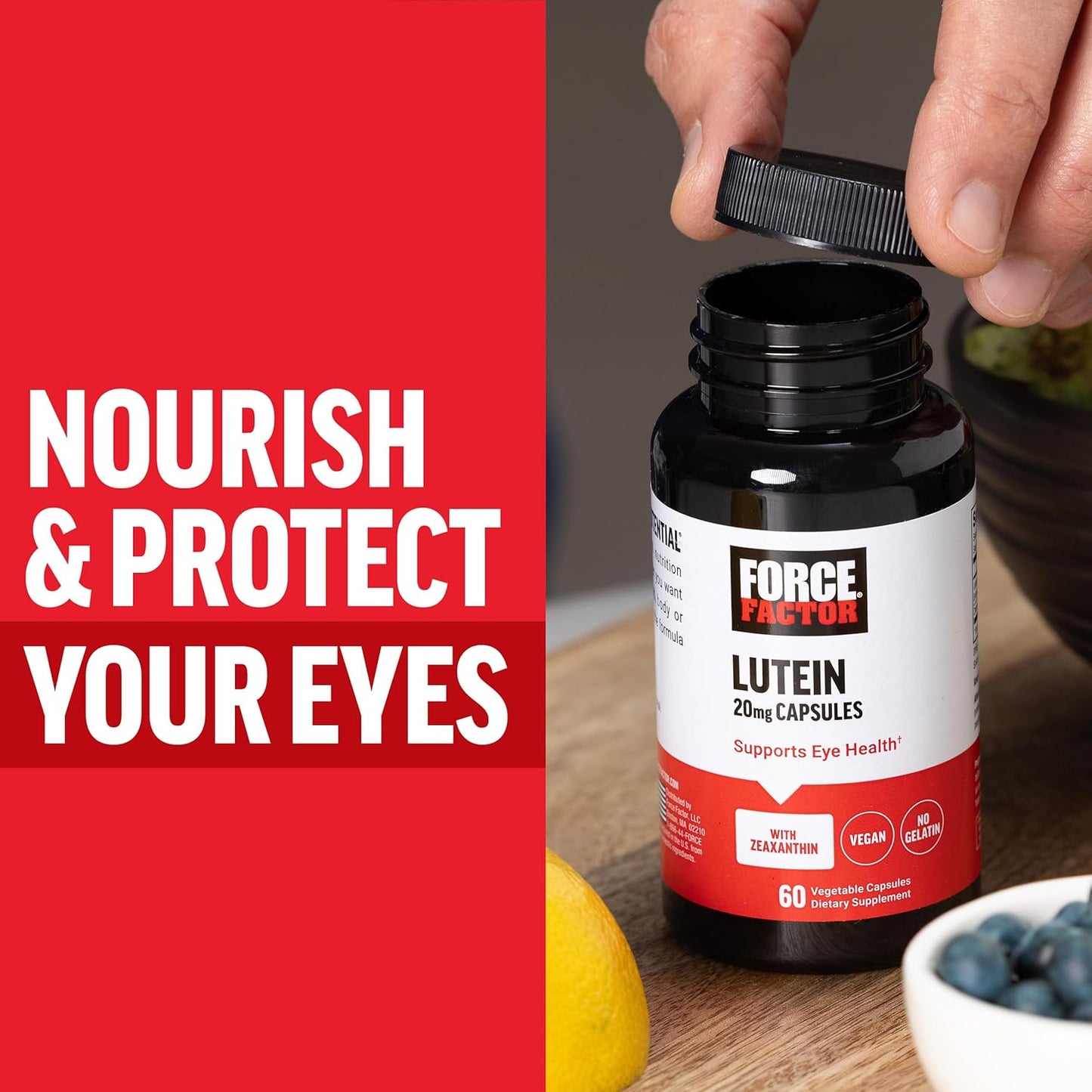 Lutein and Zeaxanthin Eye Health Supplements, 20mg Lutein, Science-Backed Ingredients, Vegan, Gelatin Free, 60 Capsules