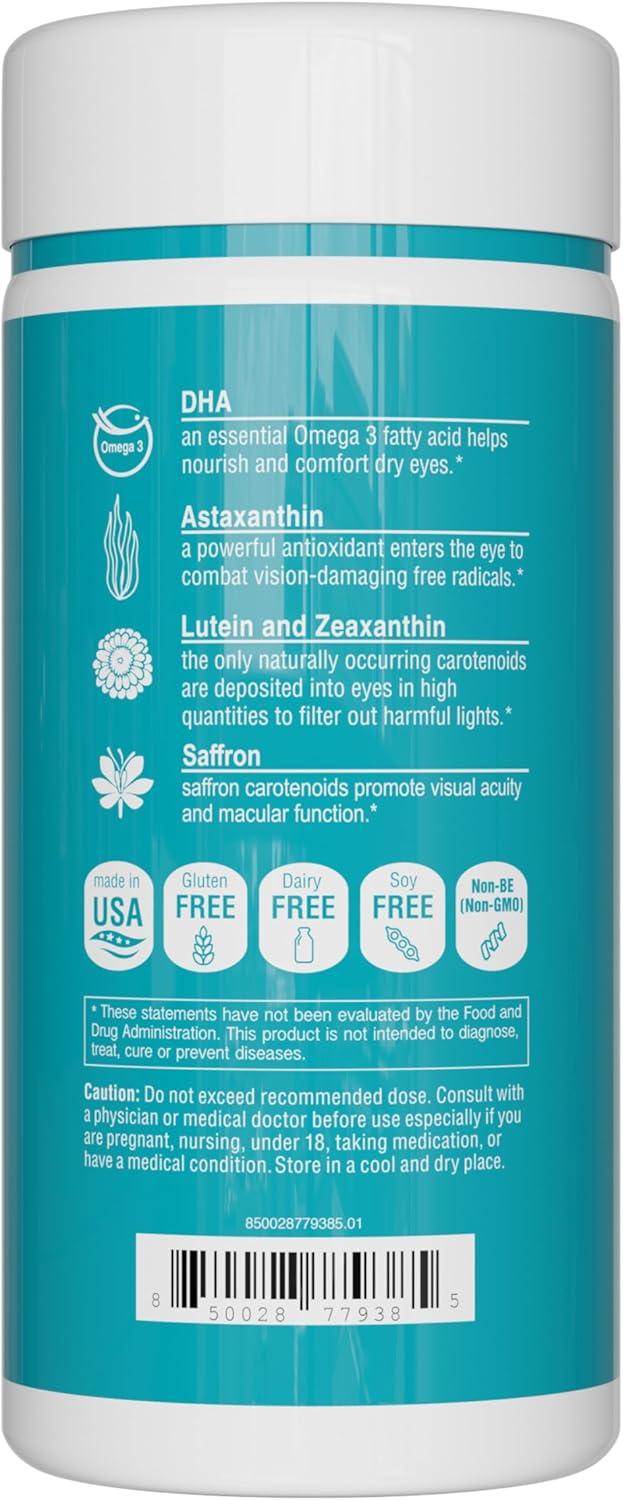 Lutein Eye Health Supplement for Seniors - Vision Support for Adults - Relief for Computer Eye Strain, Dry Eyes - Eye Vitamins for Men and Women