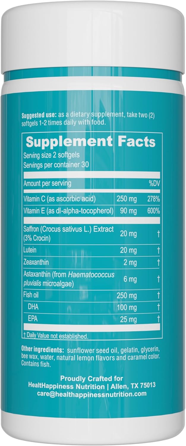 Lutein Eye Health Supplement for Seniors - Vision Support for Adults - Relief for Computer Eye Strain, Dry Eyes - Eye Vitamins for Men and Women