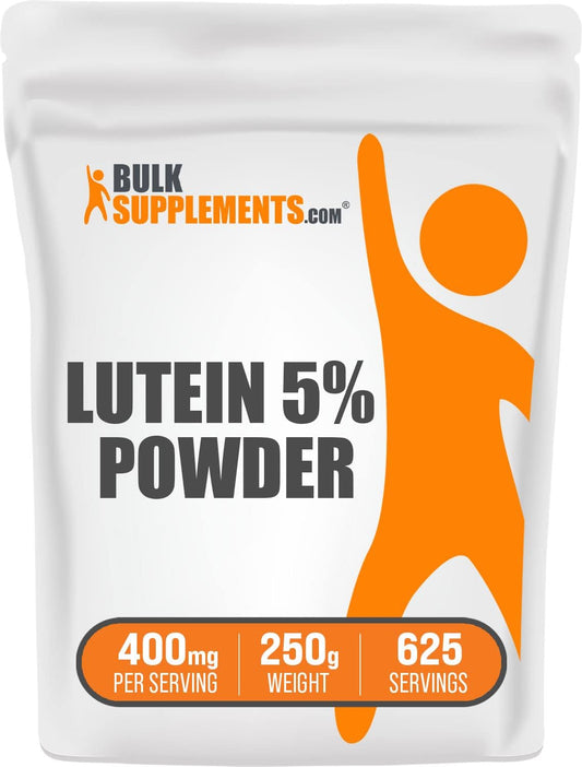 Lutein Powder 20mg - Antioxidant Source, Gluten Free, 250g - Marigold Flower Extract Supplement