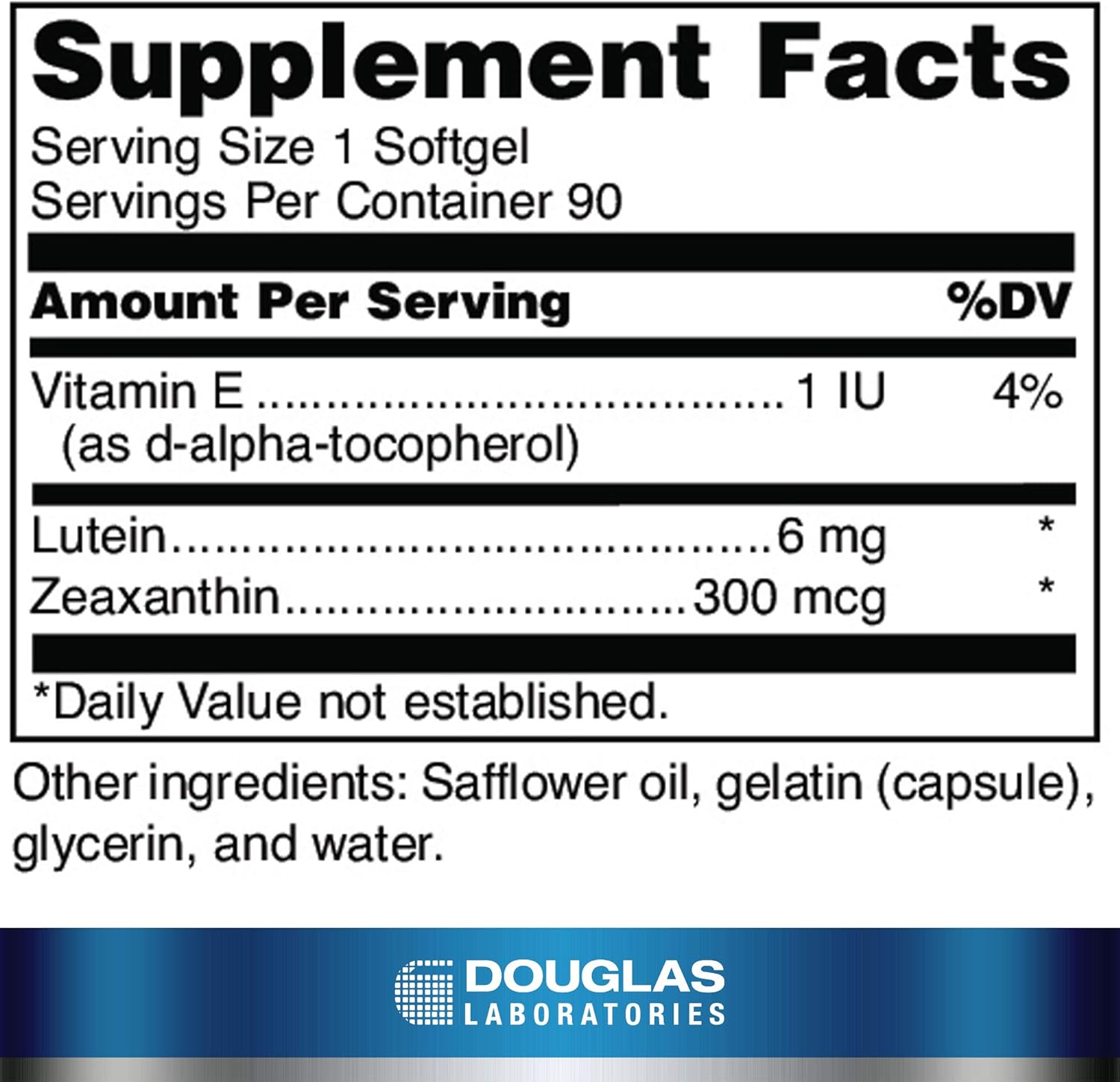 Lutein with Zeaxanthin for Vision 6 mg Softgels - 90 Count by Douglas Laboratories