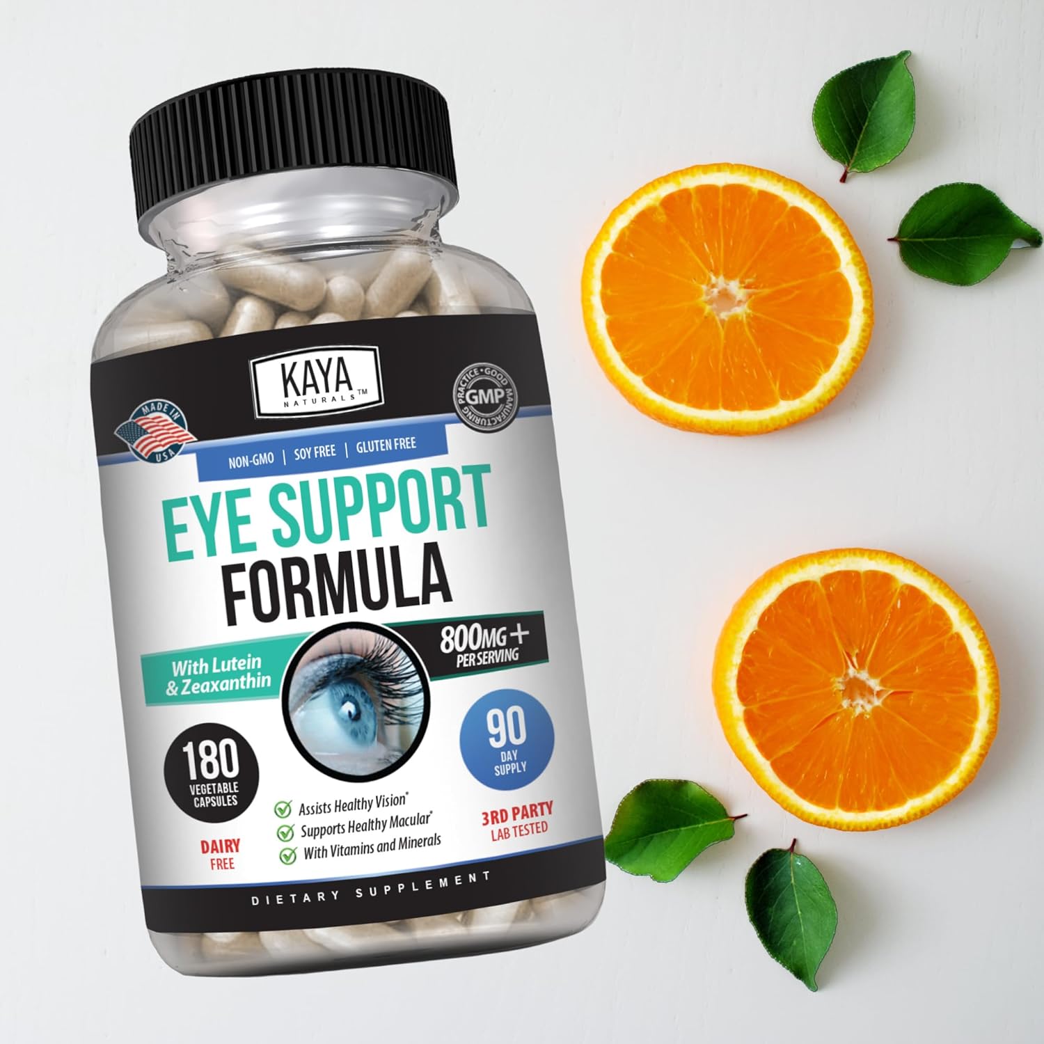 Lutein & Zeaxanthin Eye Health Supplement - Supports Vision, Eye Strain, Dry Eyes - 800mg Vitamin - 180 Capsules